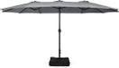 COAST™ Dubbele Parasol XXL - 452 x 264 cm - Grijs