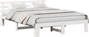 vidaXL Bedframe met hoofdeinde Wit 150 x 200 cm Massief grenenhout