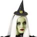Atosa Halloween heksenhoed - mini hoedje op diadeem - one size - zwart/goud - meisjes/dames