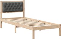 vidaXL Bedframe Donkergrijs 90 x 200 cm Massief Grenenhout