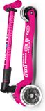 Micro Maxi Deluxe Opvouwbare LED Kinderstep Roze Neon