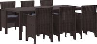 vidaXL Tuinset, 7-delig, bruin, polypropyleen