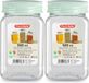 PLASTICFORTE Pot de stockage/conservation - 2x - 500 ml - plastique - vert menthe