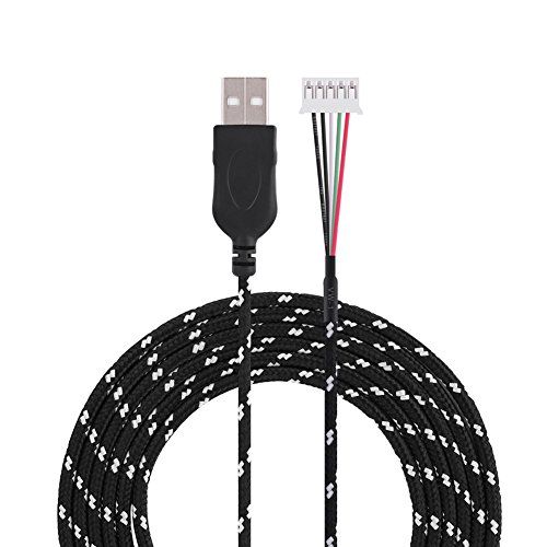 VBESTLIFE USB-vervangende kabel voor Steelseries kana muis, 2,2 meter (zwart + oranje)