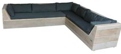 Wood4you Loungeset 6- Steigerhout - incl kussens - 200/240 cm