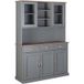 INTER LINK Commode style campagnard, bois de pin (Avec 3 tiroirs et 5 portes tournantes, gris, sépia/marron)