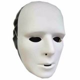 Merkloos Grimeer maskers - 30x - wit - kunststof - met elastiekje - Zelf beschilderen - gezichtsmaskers