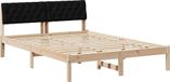 vidaXL Cadre de lit, marron et noir, 140 x 200 cm, bois de pin massif