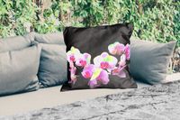 PillowMonkey Outdoor Sierkussen - Orchidee Roze - 60x60 cm - Weerbestendig