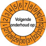 Keuringsstickers Ricard Keuringsstickers Volgende Onderhoud 2027 | 50 stuks, Ø 35 mm | Buiten Oranje