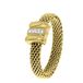 Lucardi Dames Ring mesh goldplated met kristal