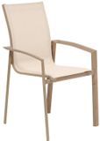Hespéride Stapelbare tuinstoel van aluminium met houteffect AXANT Beige lin