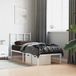 vidaXL Bedframe met hoofdbord, zonder matras, metaal, wit, 75x190 cm