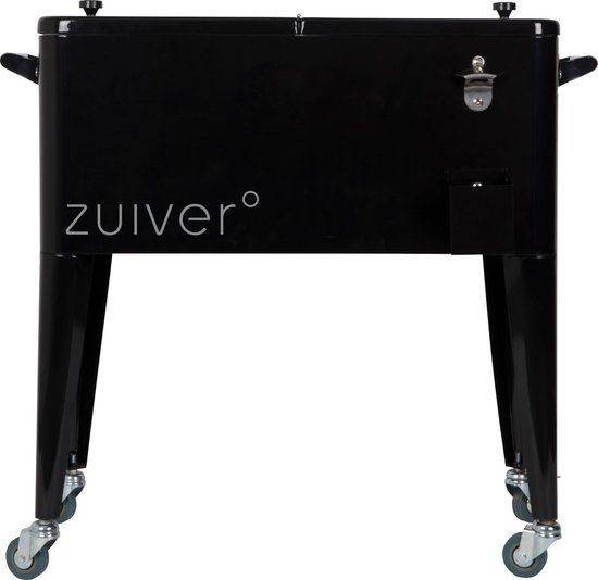 Zuiver Be Cool Koelbox - Zwart - 80L - Met Wielen