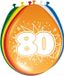 Folat Verjaardag leeftijd ballonnen - 80 jaar - 8x stuks - mix kleuren - feestartikelen/versiering