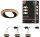 Paulmann LED-inbouwlamp Lanati Set van 3 rond 84 mm 30° Coin 3x6W 3x470lm 230V 2700K Geoliede eikenkleur, Zwart mat