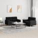 Prolenta Maison Exclusive - Ensemble de canapés 2 pièces avec coussins, tissu noir