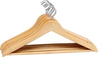 Merkloos Houten Kledinghangers - 8 Stuks - Bruin - Met Stang voor Broeken - Merkloos