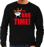 Bellatio Decorations BBQ time barbecue sweater zwart - cadeau trui voor heren - verjaardag / vaderdag kado L