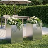 Maison Exclusive - Lot de 2 pots de jardin, argenté, 30 x 30 x 40 cm
