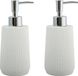 MSV Zeeppompje/dispenser - 2x - Squares - kunststeen - wit - 7 x 18 cm - 275 ml