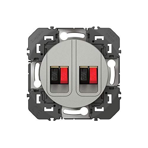 LEGRAND LEG95259 HP ALU Dooxie luidsprekeraansluiting, dubbel, aluminium