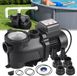 Latios Pompe de piscine - Pompe de filtration 400 W - Débit 11.100 L/h - Hauteur de refoulement 10 m - Minuterie 24 heures - Avec panier filtre