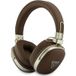 Guess Casque Bluetooth mains libres logo triangle grainé, A2DP, Marron