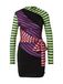 Desigual Jurk groen / lila / pink / zwart