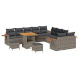 vidaXL Ensemble de canapé de jardin 13 pc Gris polyrotin