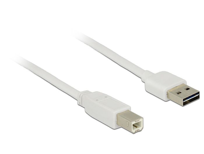 DeLOCK USB 2.0 Kabel - A/B - 3m - Wit