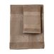 Filet - Set van 2 badstof badhanddoeken met Aida-stoffen inzetstuk om op te borduren, 60 x 105 cm en 40 x 55 cm, gezicht en gastendoekje, hoogwaardige badstof, Made in Italy, bruin touw