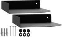 SOTECH Ensemble de 2 étagères murales design HOVER-XIII, 200 x 150 x 30 mm, noires, fixation murale, étagère flottante avec kit de montage, solution de rangement moderne pour salle de bain