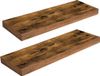 HOOBRO Étagères murales flottantes lot de 2 - 60 cm - Supports invisibles - Brun rustique