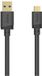 Hama 00202005 USB-kabel USB 3.2 Gen1 USB-A stekker, USB-C stekker 0.75 m Zwart Vergulde steekcontacten