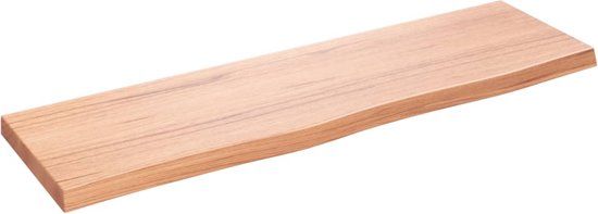 vidaXL Wandschap - 100x30x4cm - Massief Eikenhout - Lichtbruin