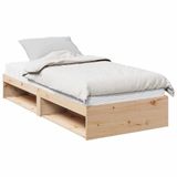 VidaXL Slaapbank Wit Grenenhout Inclusief Matras 90x190 cm