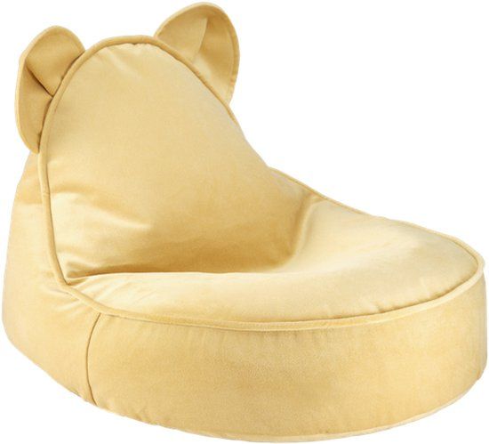 Wigiwama Velvet Bear Beanbag Chair / Zitzak - Ø60x42cm - Salted Caramel
