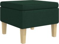 vidaXL Kruk met houten poten stof donkergroen
