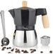 Merkloos MILU Espressomaker Mokkapot 150ml - Zwart, Aluminium, Geschikt voor Inductie
