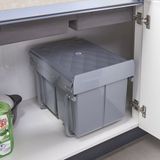 [en.casa] Inbouw prullenbak Froland 2x15 liter 48x34x35 cm grijs