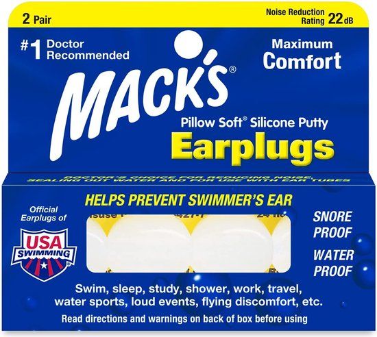 Macks Pillow Soft Silicone Earplugs - 2 Pairs - White