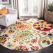 SAFAVIEH Boho Chic tapijt voor woonkamer, eetkamer, slaapkamer - Monaco Collection, korte pool, ivoor en multi, 120 x 120 cm