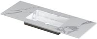 Wastafel INK Post Wastafel Keramische Slab Envelop Bak Midden Zonder Kraangat - 1200x450x10 mm - Statuario Glans