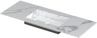 Wastafel INK Post Wastafel Keramische Slab Envelop Bak Midden Zonder Kraangat - 1200x450x10 mm - Statuario Glans