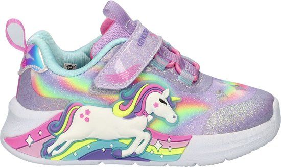 Skechers Unicorn Chaser - Meisjes Sneakers - Paars - Maat 25 - Tie-dye - Klittenband - Lente/Zomer 2025