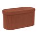 Home Deco Factory Coffre Banc Pliable Jules Tissu Côtelé Terracotta