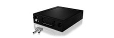 Icy Box IB-148SSK-B Cadre amovible pour 2,5 pouces (6,35 cm) et 3,5 pouces (8,9 cm) SATA/SAS HDD/SSD adapté pour baie de 5,25 pouces avec ventilateur, verrouillable, noir