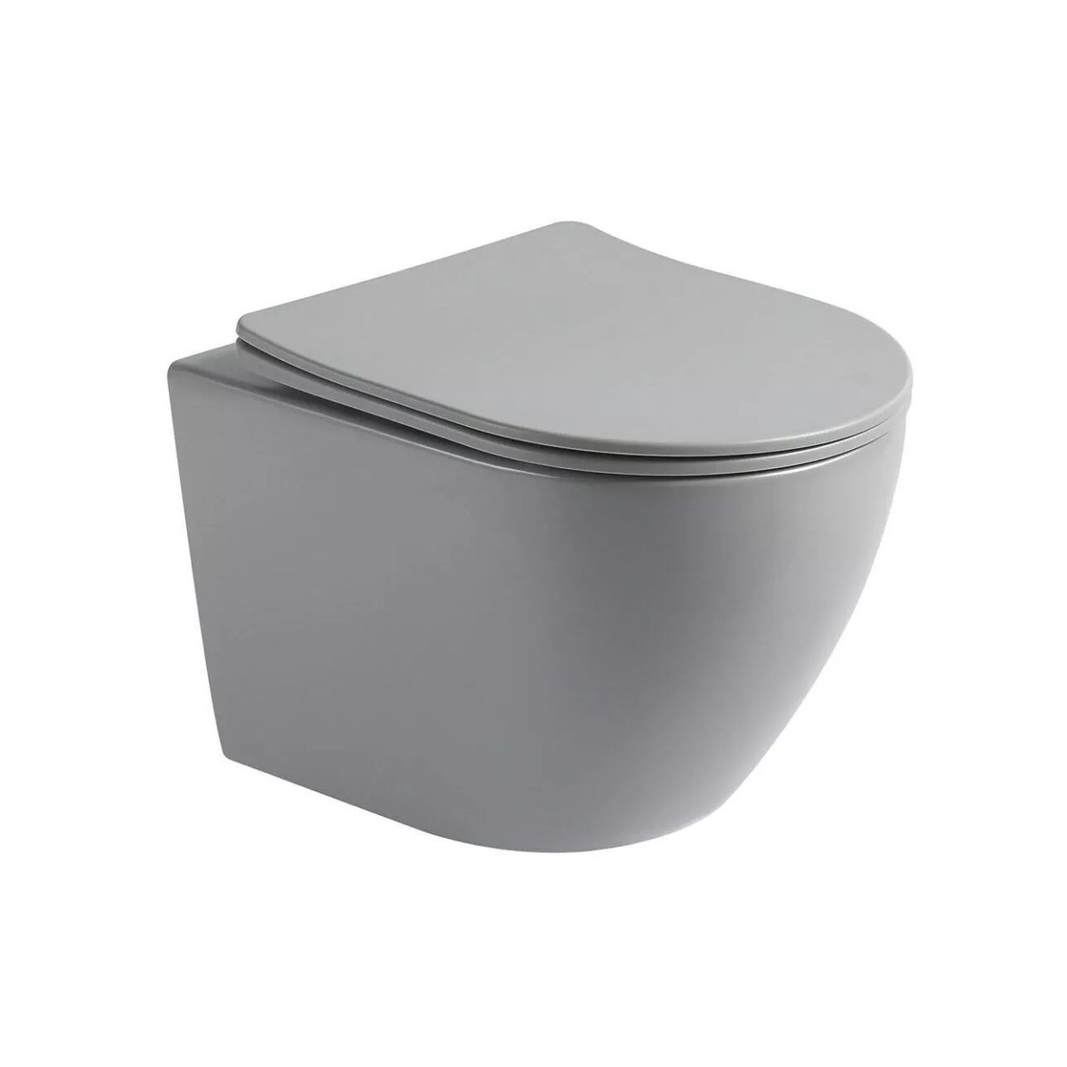 Sanilux Wandcloset sanilux color line rimless 49x37x37 cm met slim flatline softclose zitting mat grijs