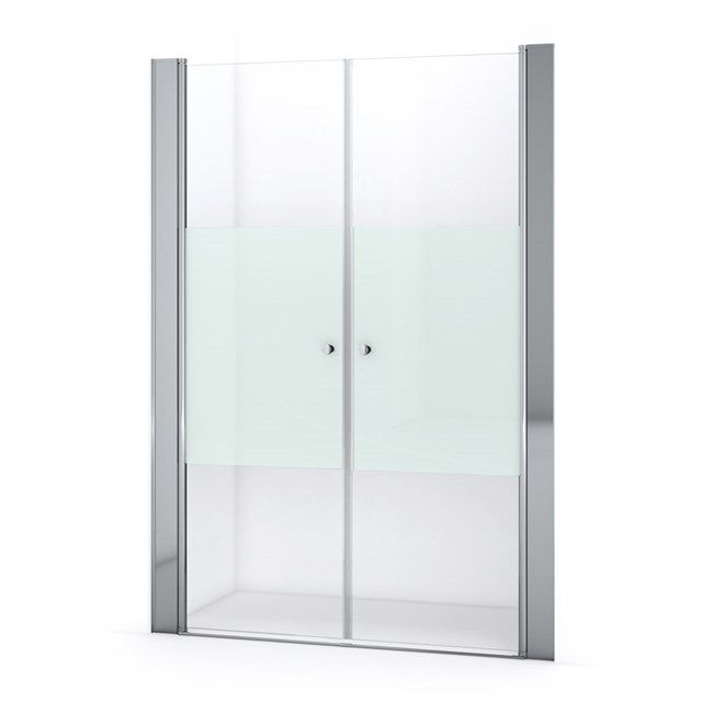 Maxaro Douchedeur Zircon Comfort 145cm Pendeldeur Matte Strook Chroom - 6095832864832